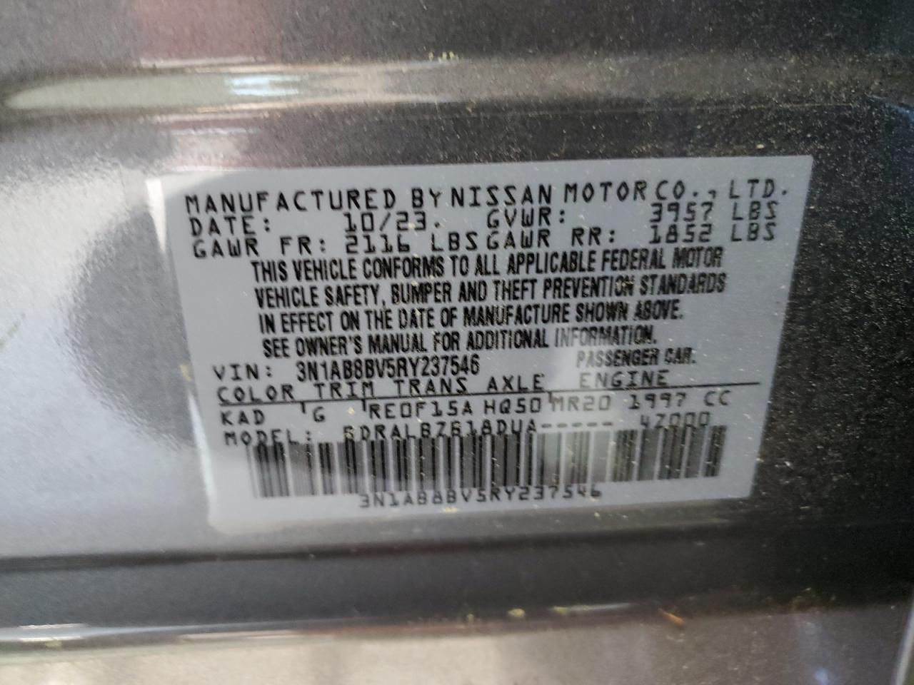 Photo 11 VIN: 3N1AB8BV5RY237546 - NISSAN SENTRA 