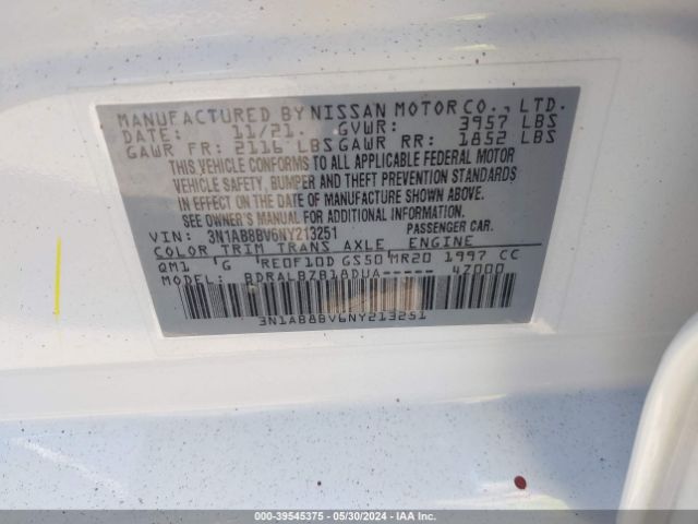 Photo 8 VIN: 3N1AB8BV6NY213251 - NISSAN SENTRA 