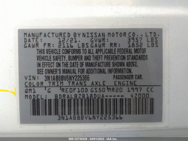 Photo 8 VIN: 3N1AB8BV6NY225366 - NISSAN SENTRA 