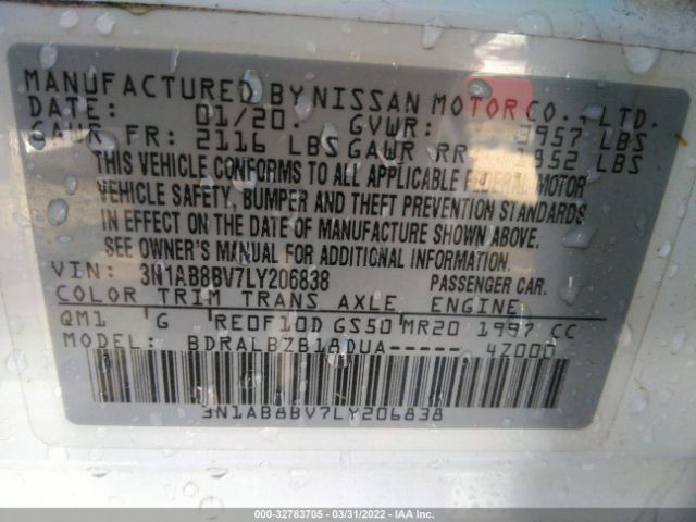 Photo 8 VIN: 3N1AB8BV7LY206838 - NISSAN SENTRA 