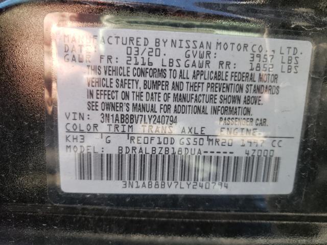 Photo 9 VIN: 3N1AB8BV7LY240794 - NISSAN SENTRA S 