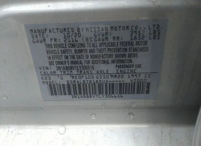 Photo 8 VIN: 3N1AB8BV7LY306616 - NISSAN SENTRA 