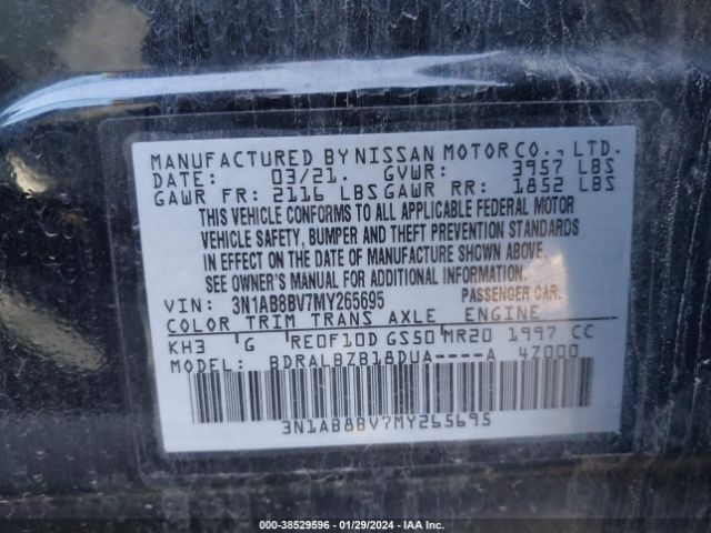 Photo 8 VIN: 3N1AB8BV7MY265695 - NISSAN SENTRA 