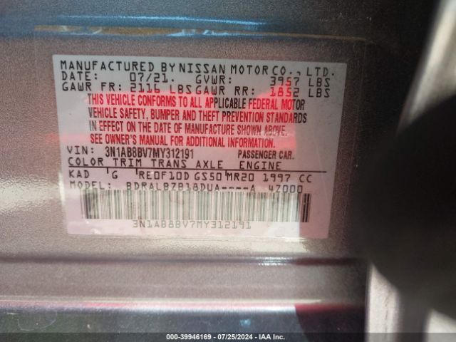 Photo 8 VIN: 3N1AB8BV7MY312191 - NISSAN SENTRA 