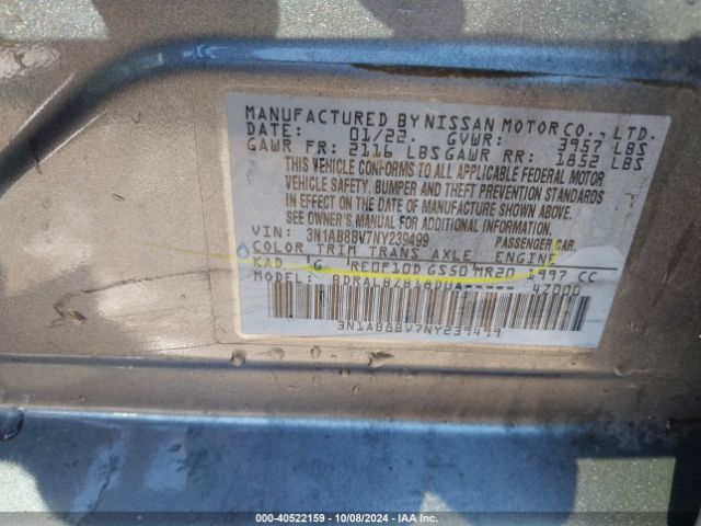 Photo 8 VIN: 3N1AB8BV7NY239499 - NISSAN SENTRA 