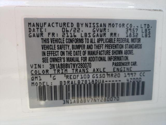 Photo 11 VIN: 3N1AB8BV7NY280070 - NISSAN SENTRA S 