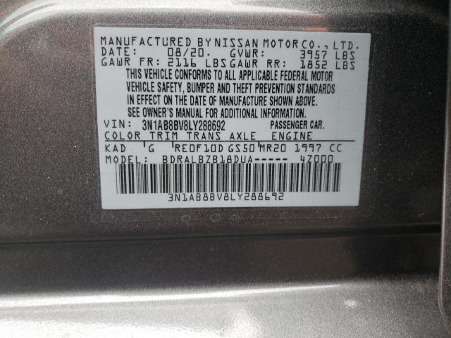 Photo 9 VIN: 3N1AB8BV8LY288692 - NISSAN SENTRA S 