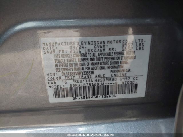 Photo 8 VIN: 3N1AB8BV8RY336636 - NISSAN SENTRA 