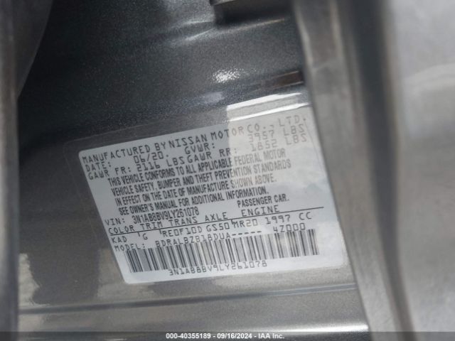 Photo 8 VIN: 3N1AB8BV9LY261078 - NISSAN SENTRA 