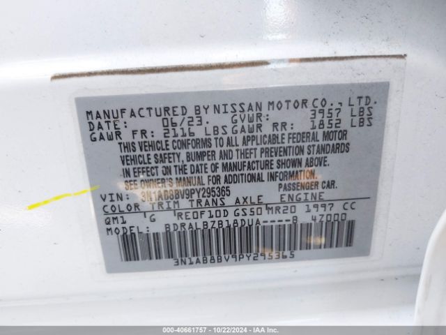 Photo 8 VIN: 3N1AB8BV9PY295365 - NISSAN SENTRA 