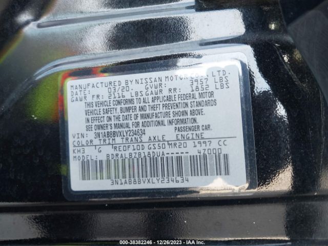 Photo 8 VIN: 3N1AB8BVXLY234634 - NISSAN SENTRA 