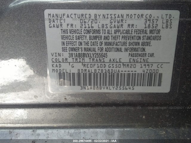 Photo 8 VIN: 3N1AB8BVXLY255645 - NISSAN SENTRA 