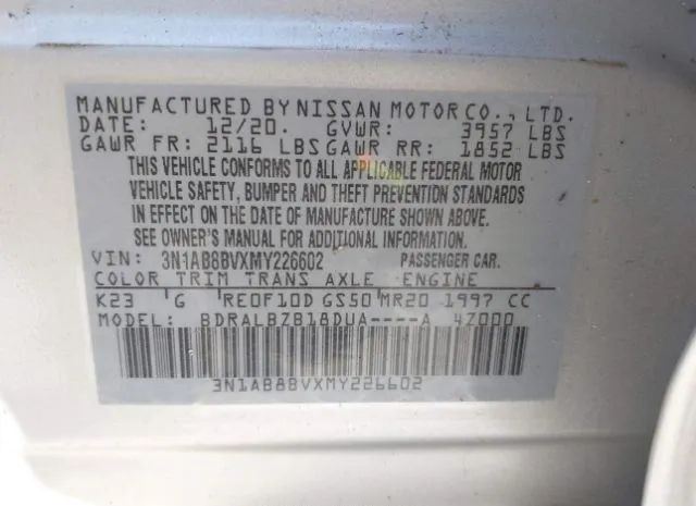 Photo 8 VIN: 3N1AB8BVXMY226602 - NISSAN SENTRA 