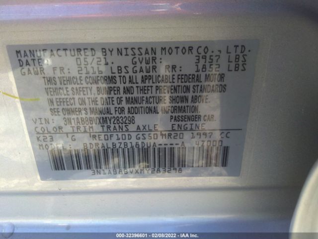 Photo 8 VIN: 3N1AB8BVXMY283298 - NISSAN SENTRA 