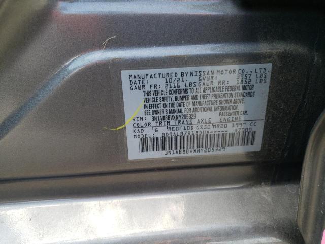 Photo 9 VIN: 3N1AB8BVXNY205329 - NISSAN SENTRA S 