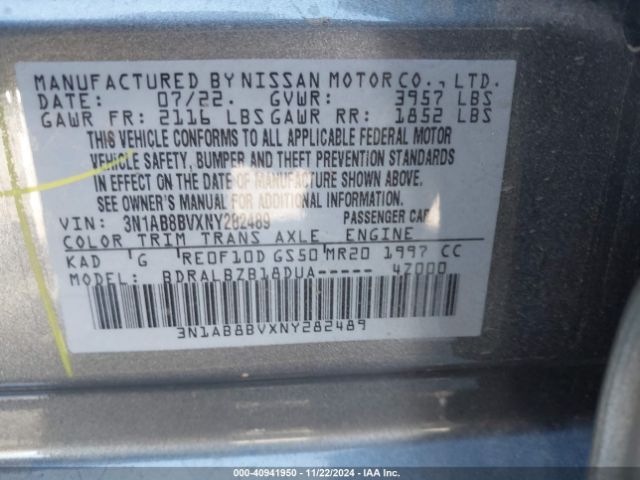 Photo 8 VIN: 3N1AB8BVXNY282489 - NISSAN SENTRA 