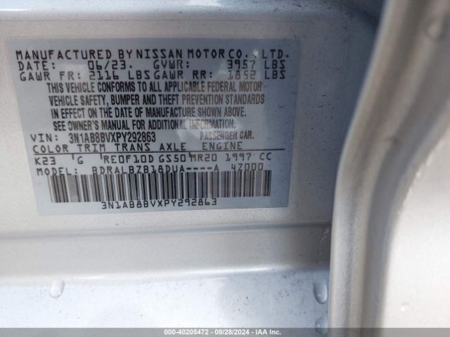 Photo 8 VIN: 3N1AB8BVXPY292863 - NISSAN SENTRA 