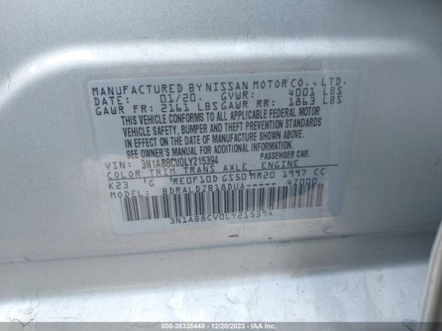 Photo 8 VIN: 3N1AB8CV0LY215394 - NISSAN SENTRA 