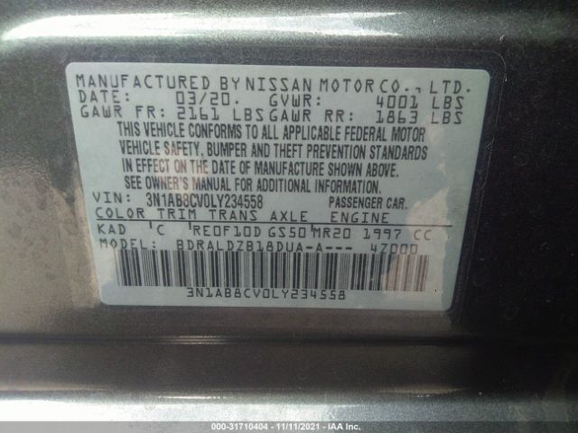 Photo 8 VIN: 3N1AB8CV0LY234558 - NISSAN SENTRA 