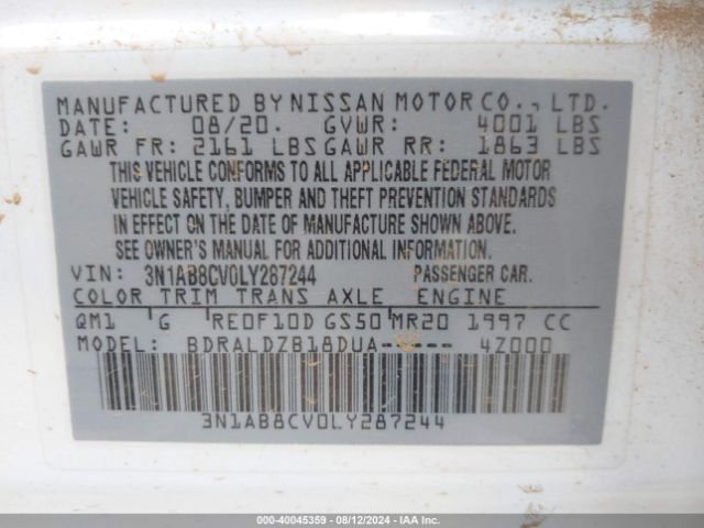 Photo 8 VIN: 3N1AB8CV0LY287244 - NISSAN SENTRA 