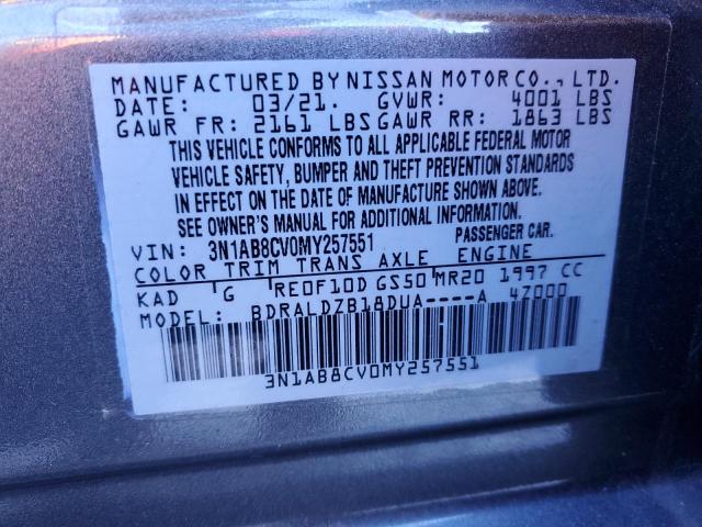 Photo 11 VIN: 3N1AB8CV0MY257551 - NISSAN SENTRA SV 