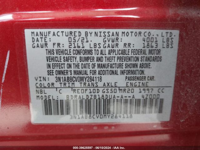 Photo 8 VIN: 3N1AB8CV0MY284118 - NISSAN SENTRA 