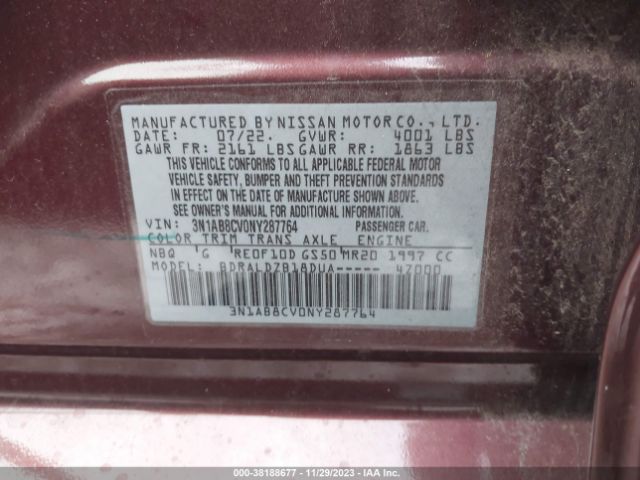 Photo 8 VIN: 3N1AB8CV0NY287764 - NISSAN SENTRA 