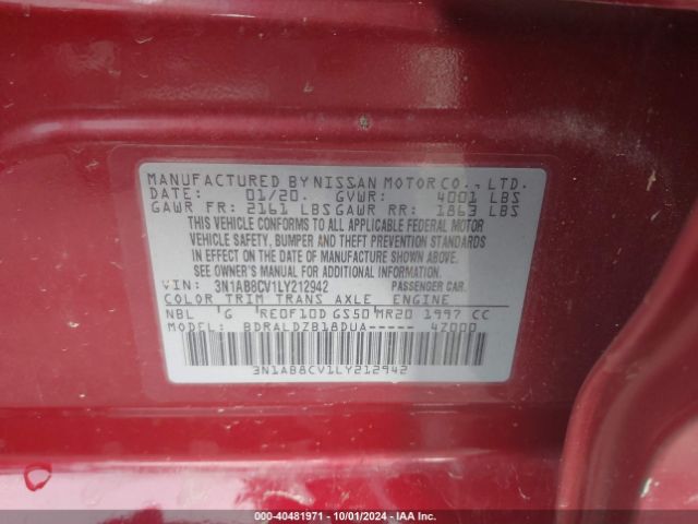 Photo 8 VIN: 3N1AB8CV1LY212942 - NISSAN SENTRA 