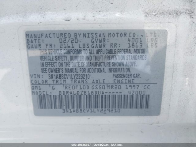 Photo 8 VIN: 3N1AB8CV1LY229210 - NISSAN SENTRA 