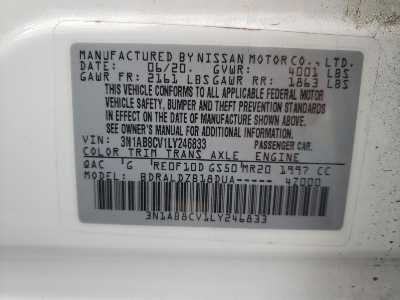 Photo 11 VIN: 3N1AB8CV1LY246833 - NISSAN SENTRA 