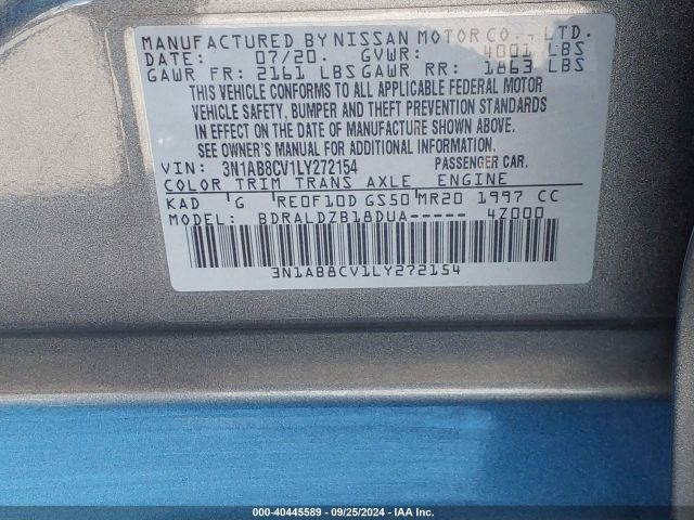 Photo 8 VIN: 3N1AB8CV1LY272154 - NISSAN SENTRA 