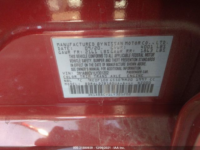 Photo 8 VIN: 3N1AB8CV1LY301202 - NISSAN SENTRA 