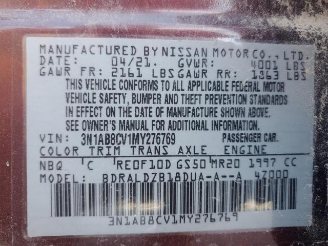 Photo 10 VIN: 3N1AB8CV1MY276769 - NISSAN SENTRA 