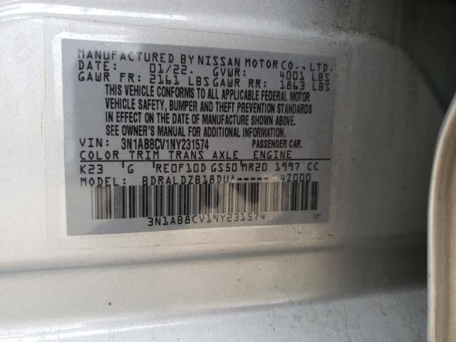 Photo 11 VIN: 3N1AB8CV1NY231574 - NISSAN SENTRA 