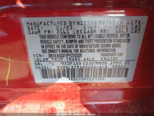 Photo 8 VIN: 3N1AB8CV1PY229326 - NISSAN SENTRA 