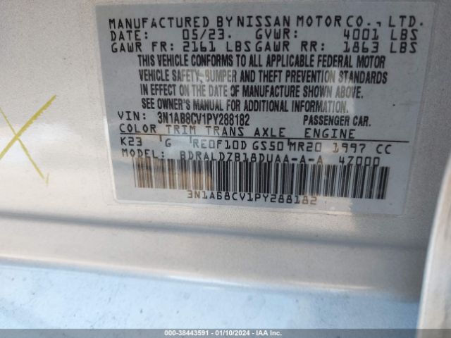 Photo 8 VIN: 3N1AB8CV1PY288182 - NISSAN SENTRA 