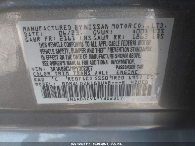 Photo 8 VIN: 3N1AB8CV1PY302307 - NISSAN SENTRA 