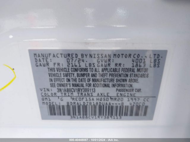 Photo 8 VIN: 3N1AB8CV1RY389113 - NISSAN SENTRA 