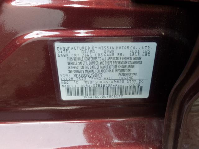 Photo 9 VIN: 3N1AB8CV2LY208172 - NISSAN SENTRA SV 