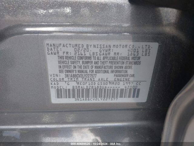 Photo 8 VIN: 3N1AB8CV2LY227577 - NISSAN SENTRA 