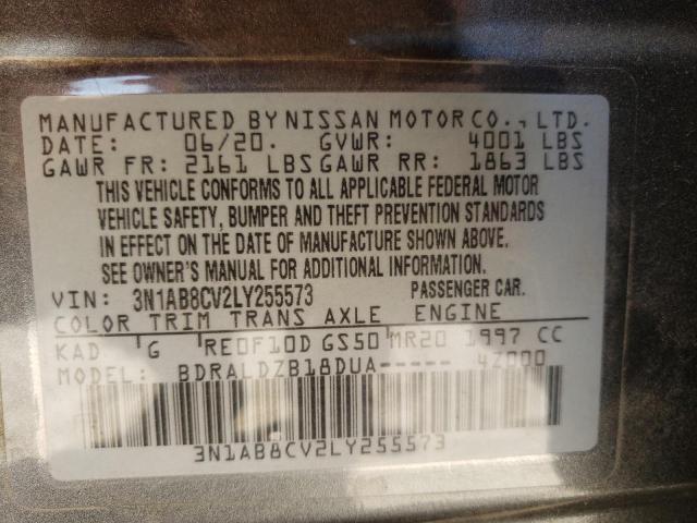 Photo 9 VIN: 3N1AB8CV2LY255573 - NISSAN SENTRA SV 