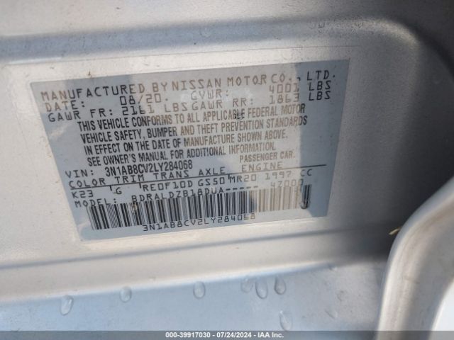 Photo 8 VIN: 3N1AB8CV2LY284068 - NISSAN SENTRA 