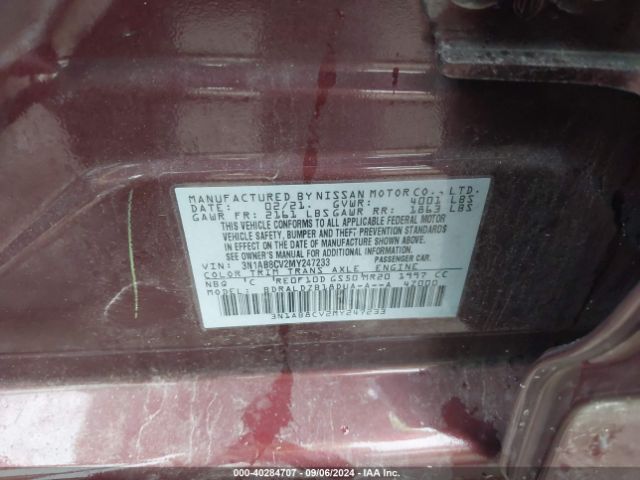 Photo 8 VIN: 3N1AB8CV2MY247233 - NISSAN SENTRA 