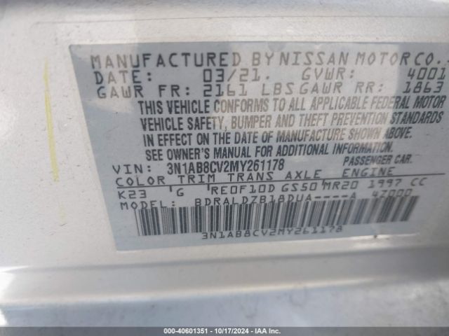 Photo 8 VIN: 3N1AB8CV2MY261178 - NISSAN SENTRA 