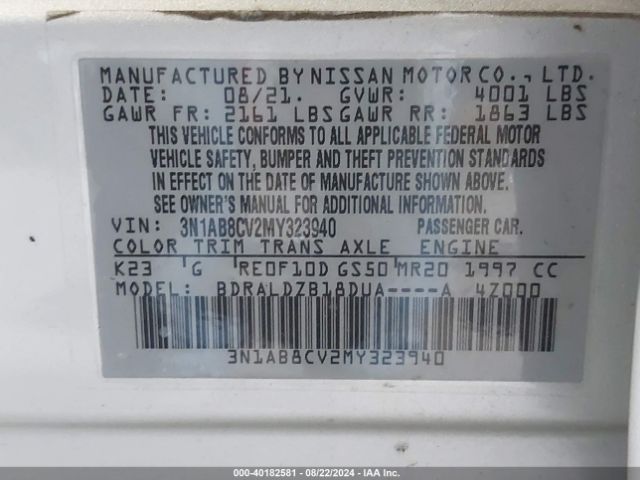 Photo 8 VIN: 3N1AB8CV2MY323940 - NISSAN SENTRA 