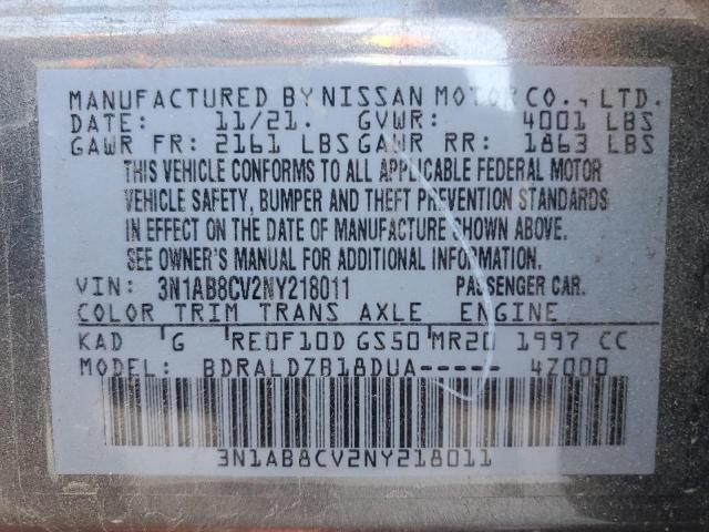 Photo 9 VIN: 3N1AB8CV2NY218011 - NISSAN SENTRA SV 