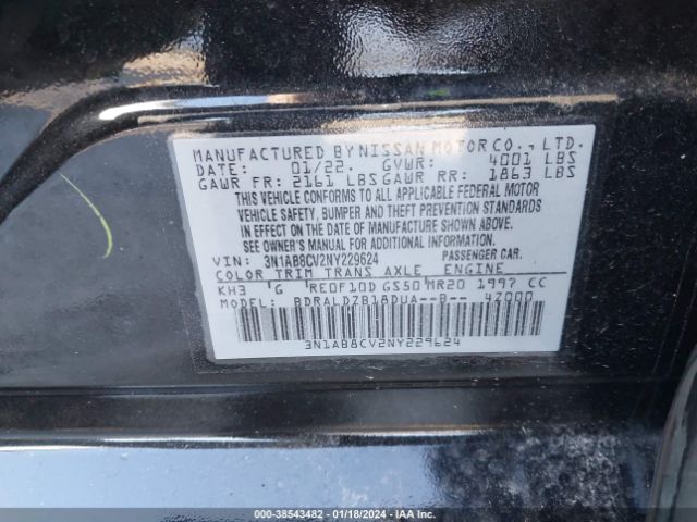 Photo 8 VIN: 3N1AB8CV2NY229624 - NISSAN SENTRA 