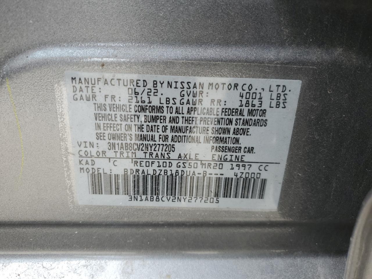 Photo 11 VIN: 3N1AB8CV2NY277205 - NISSAN SENTRA 