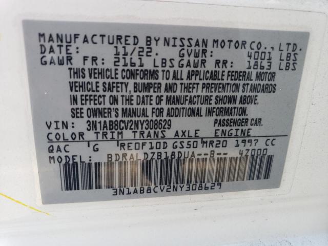 Photo 11 VIN: 3N1AB8CV2NY308629 - NISSAN SENTRA 