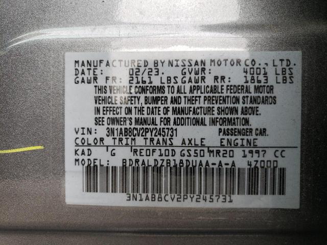 Photo 11 VIN: 3N1AB8CV2PY245731 - NISSAN SENTRA 